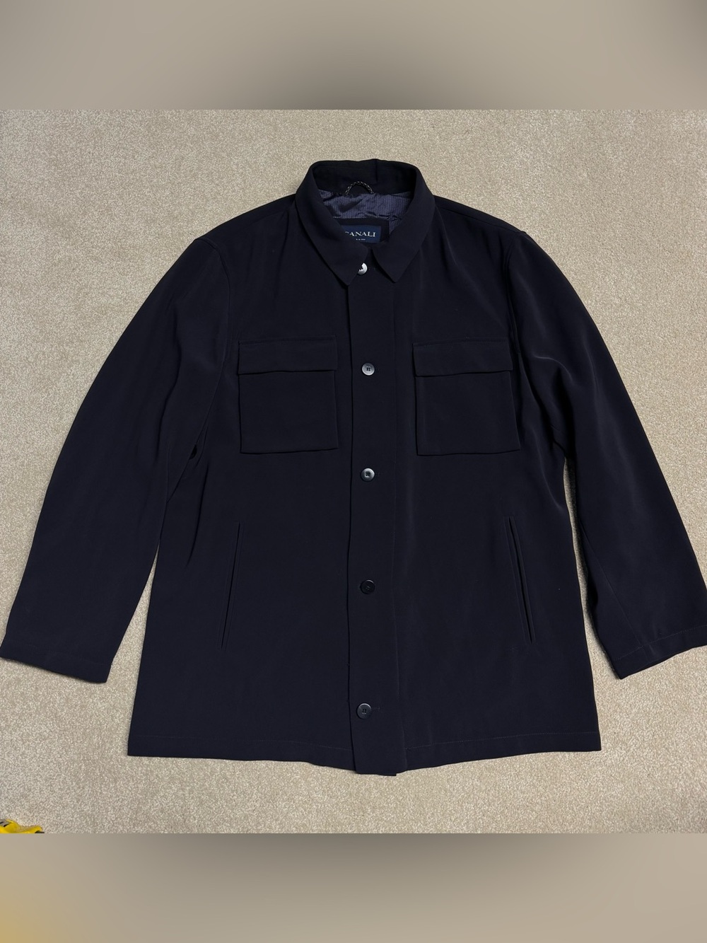 Canali Blazer Sport Coat Men’s Size 56 Regular Navy Blue Zip Buttons Made Italy